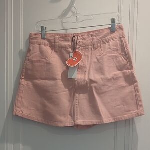 Cider Blush Pink Denim Skort